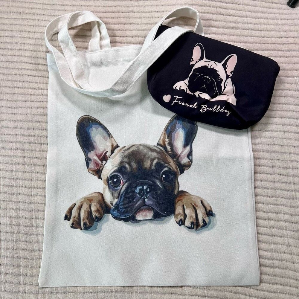 French Bulldog Gift Set, Tote Bag, Make Up‎ Bag,  Christmas Gift